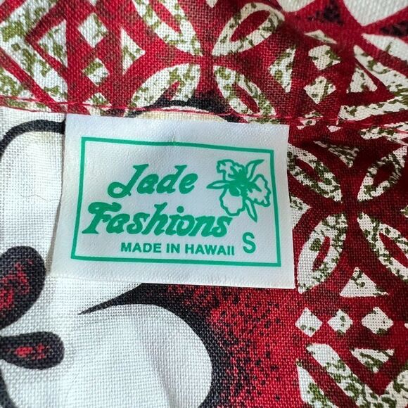 Jade Fashions Vintage Hawaiian Surf/Woody/Hibiscus Button Shirt Size S - Picture 4 of 5